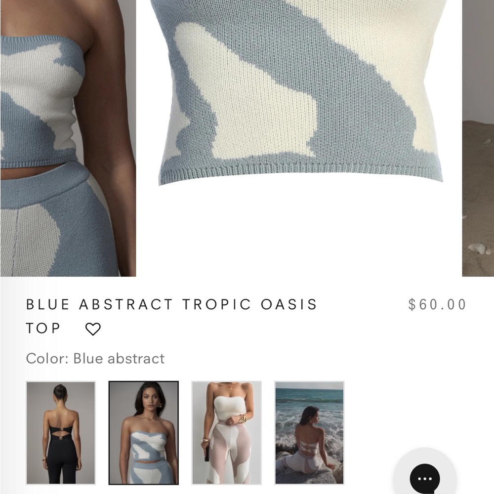 NEW Blue Abstract Tropic Oasis Top - XS - Picture 3 of 9